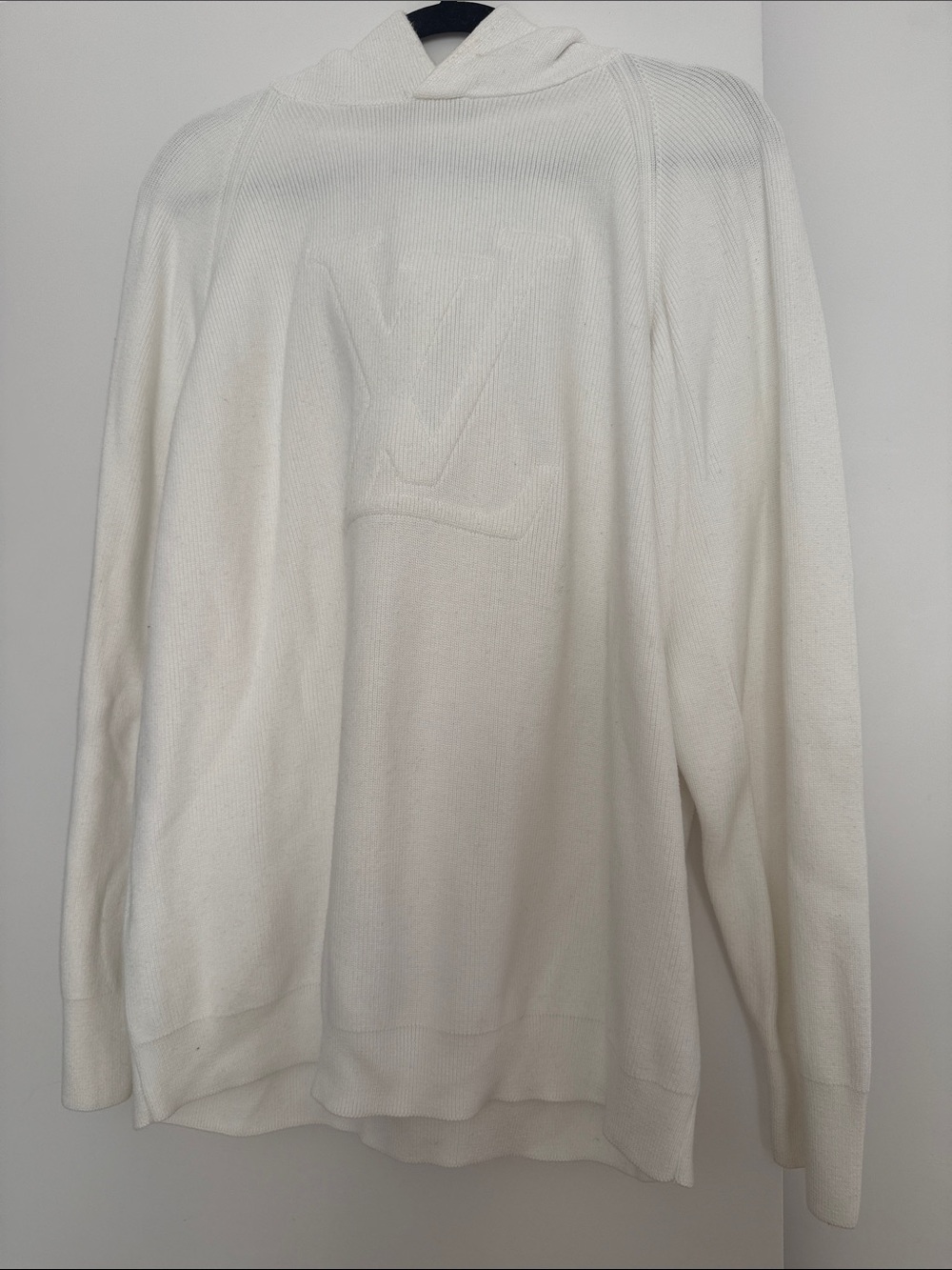 Louis Vuitton Men's White Hooded Knit Sweater